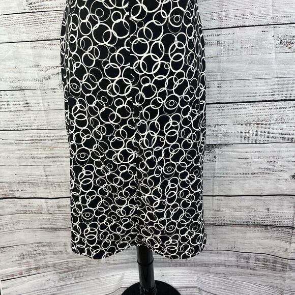 AB Studio Halter Dress size 6 Black White Circles Wedding Guest Beach Vacation - Picture 14 of 15
